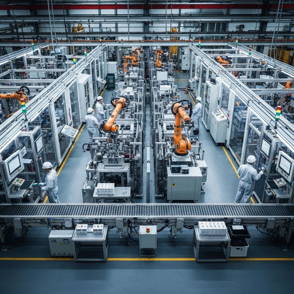 Linha de montagem industrial